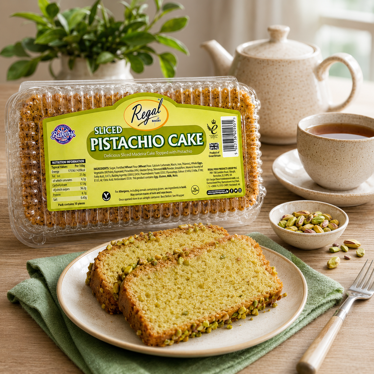 Regal Pistachio Sliced Cake 10pcs