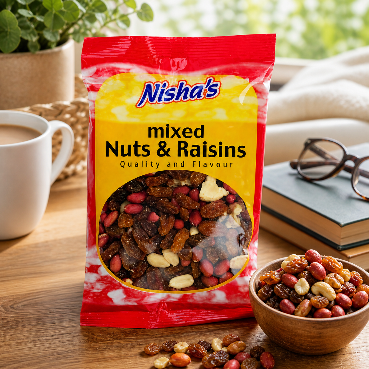 Nisha Mixed Nuts & Raisins - (10 Packs)
