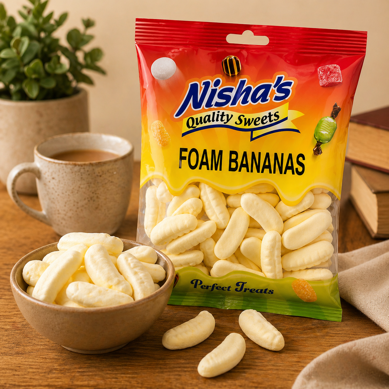 Nisha Sweets Foam Bananas - (12 Packs)