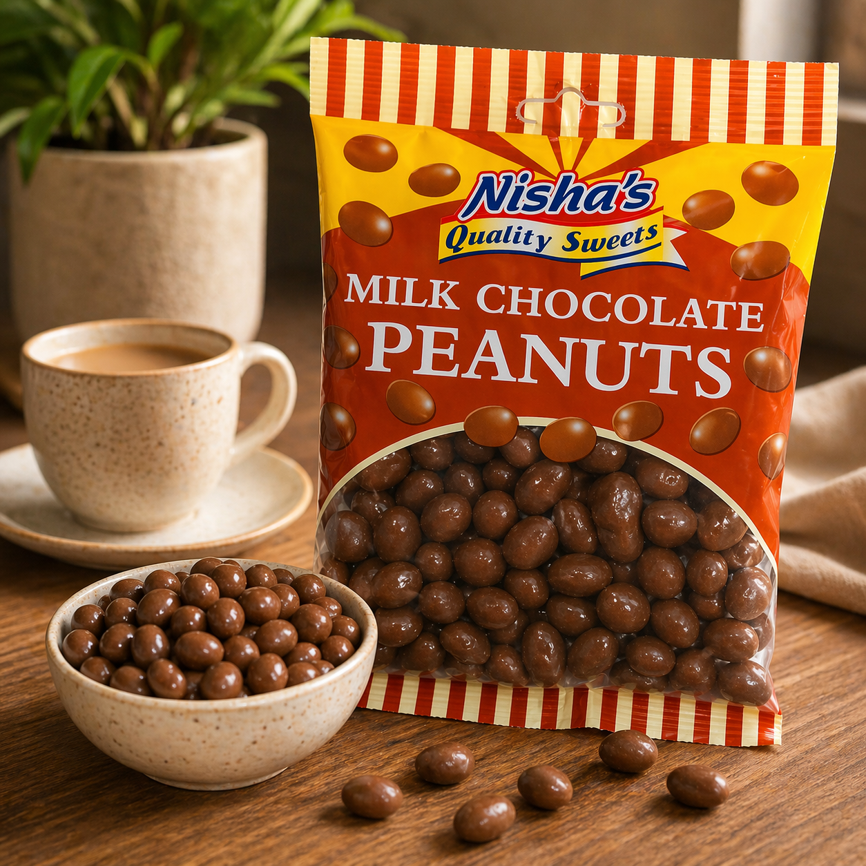 Nisha Sweets Milk Chocolate Peanuts - (12 Packs)