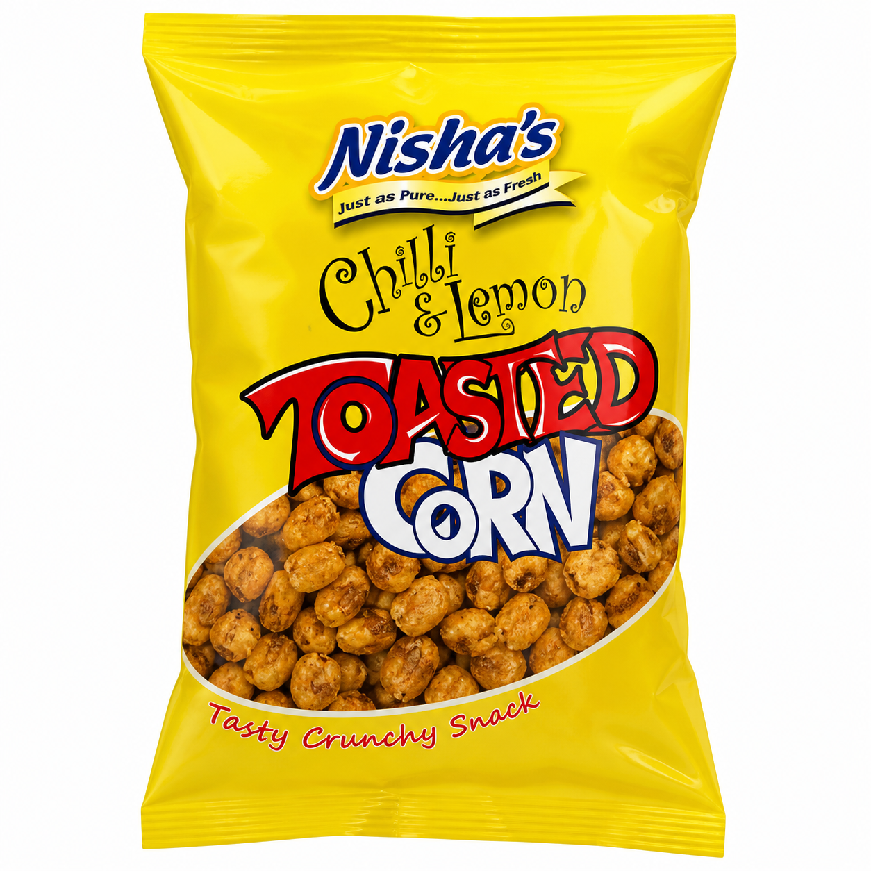 Nisha Snacks Chilli & Lemon Toasted Corn - (10 Packs)