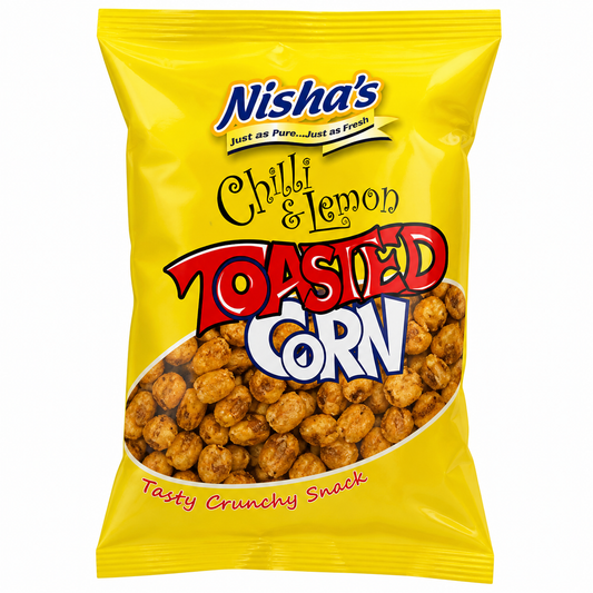 Nisha Snacks Chilli & Lemon Toasted Corn - (10 Packs)
