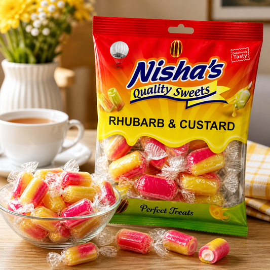 Nisha Sweets Rhubarb & Custard - (12 Packs)