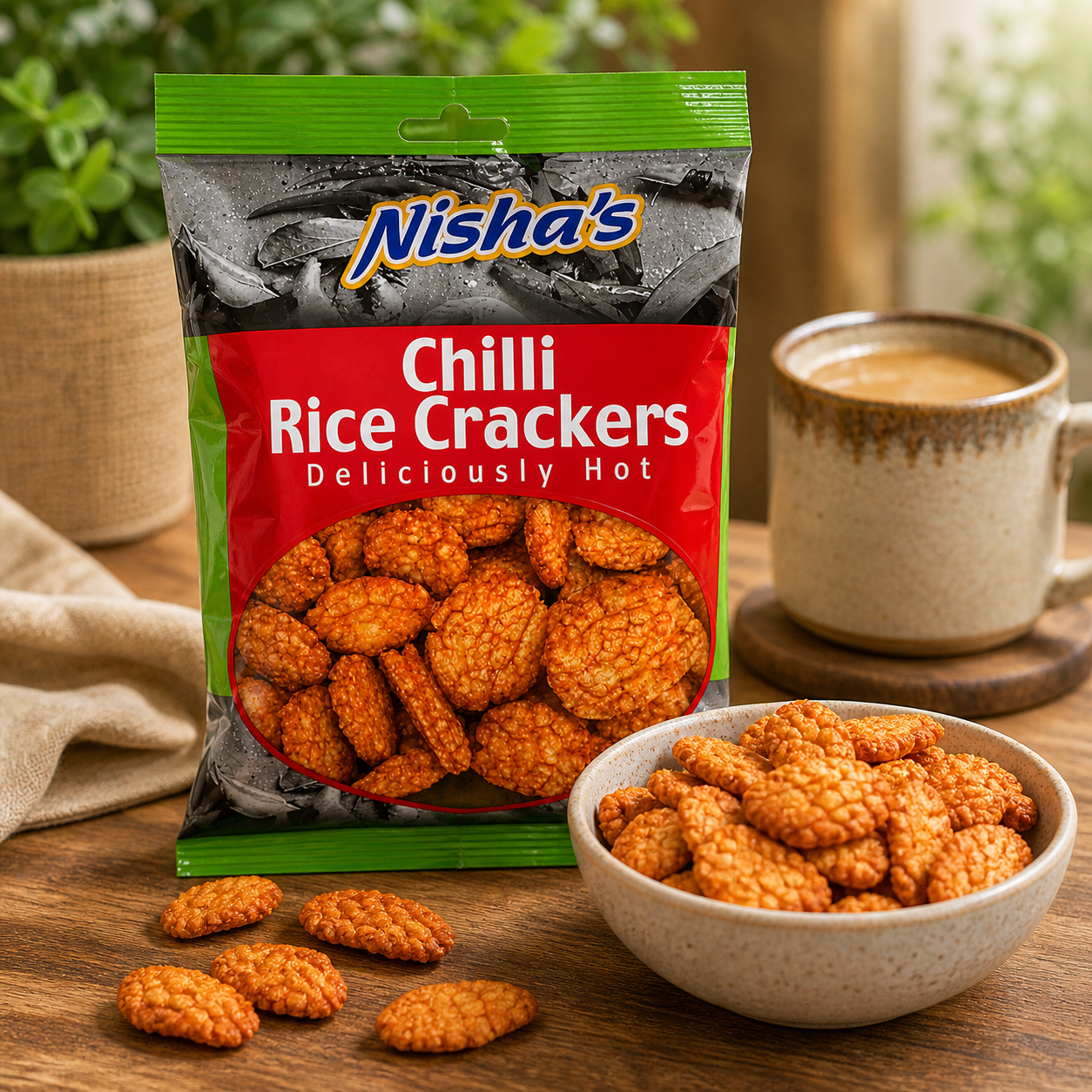 Nisha Chilli Rice Crackers - (10 Packs)