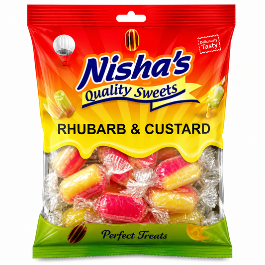 Nisha Sweets Rhubarb & Custard - (12 Packs)