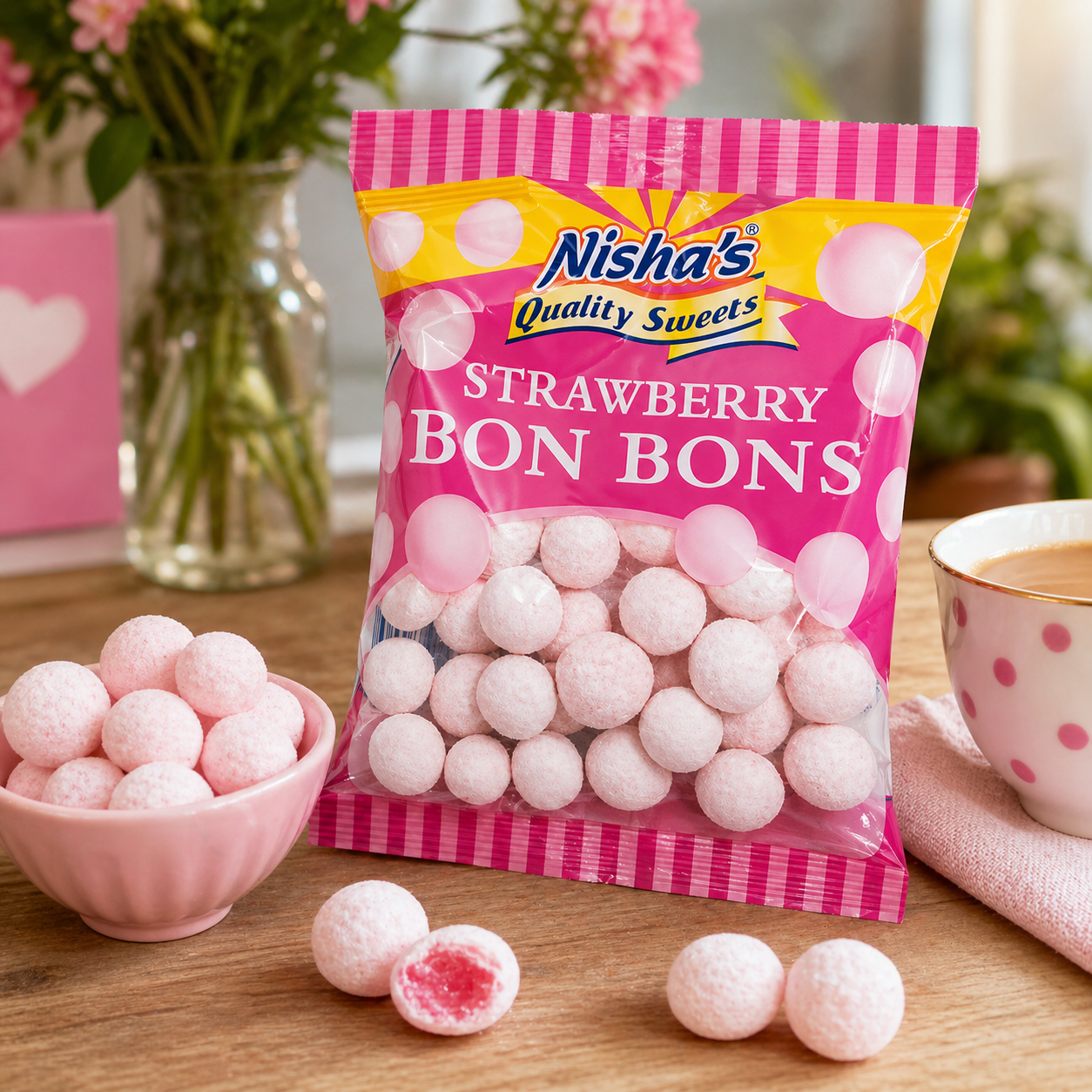 Nisha Sweets Strawberry Bon Bons - (12 Packs)