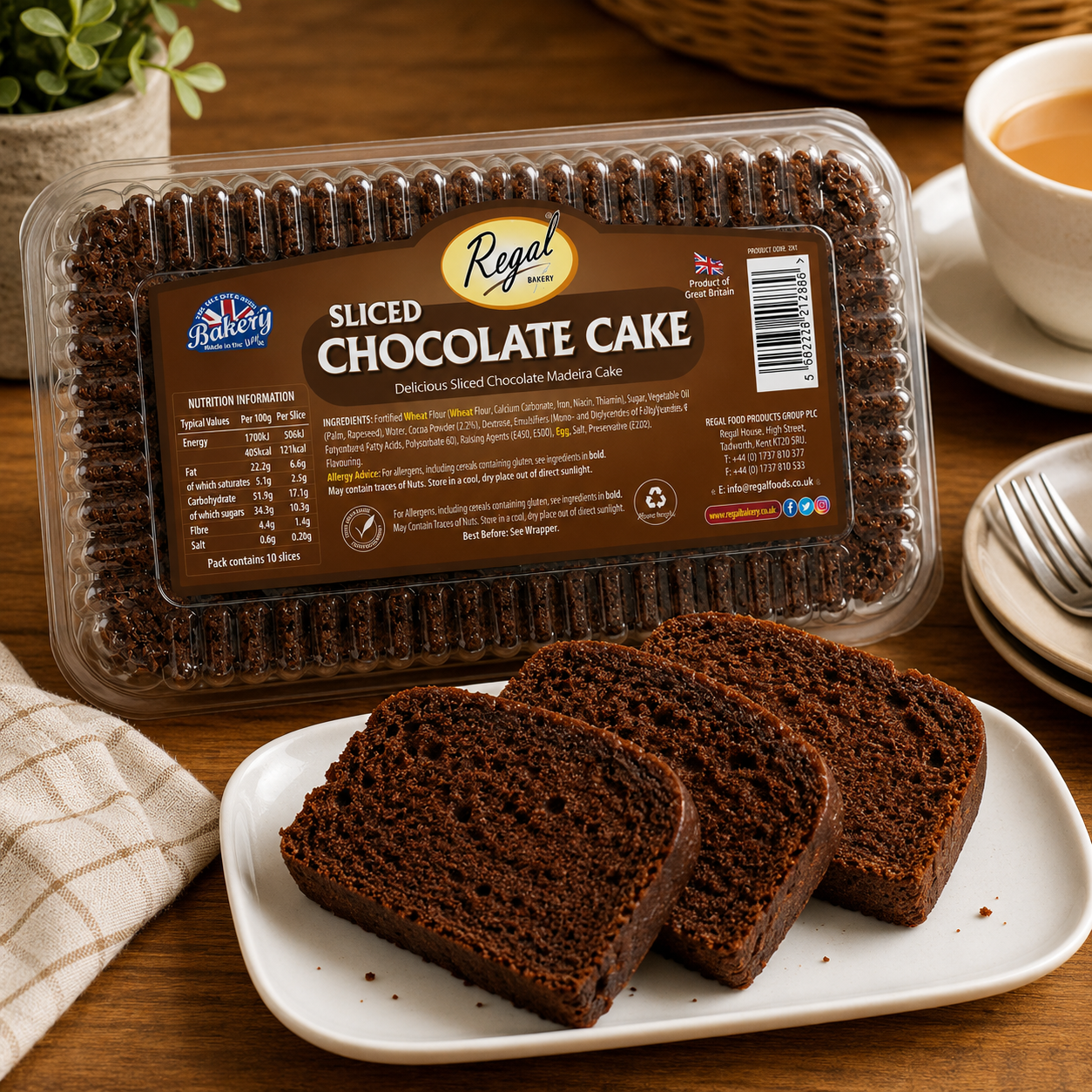 Regal Chocolate Sliced Cake 10pcs